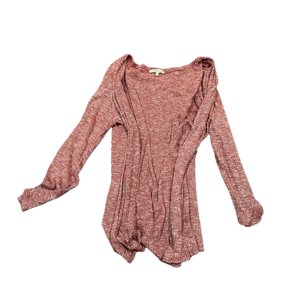 Women's Red Cardigan Knit Top